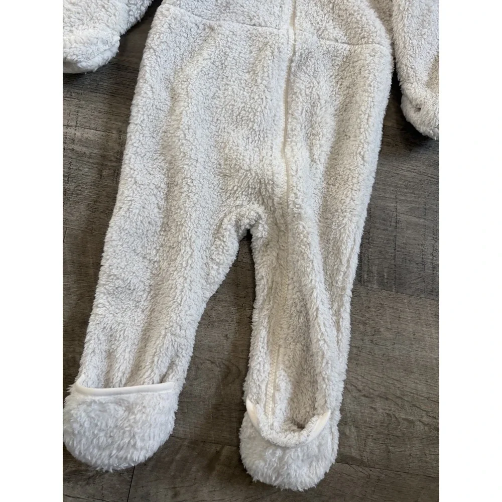 North Face Long Sleeve One Piece Campshire Coverall Baby Size 12-18 Months White